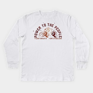 Power to the People fist face Kids Long Sleeve T-Shirt